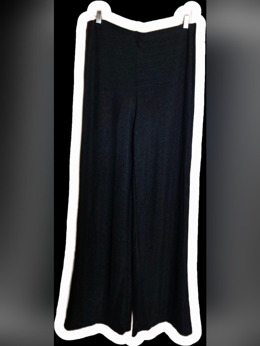 Suzy Shier Sparkly Black Wide-Leg Women's Pants